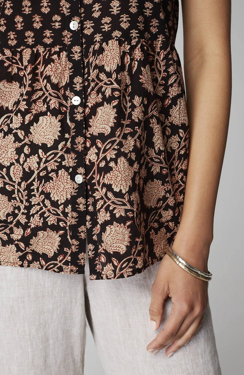 pure jill mixed-block-printed top