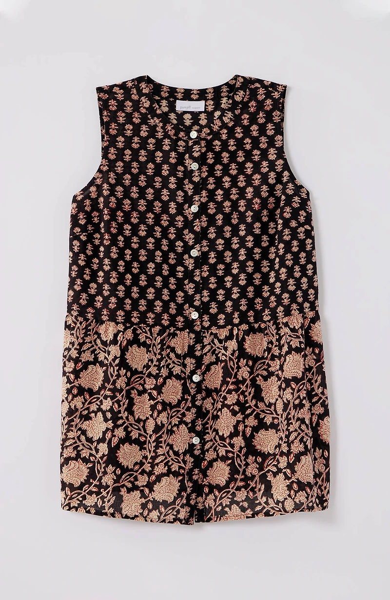 pure jill mixed-block-printed top