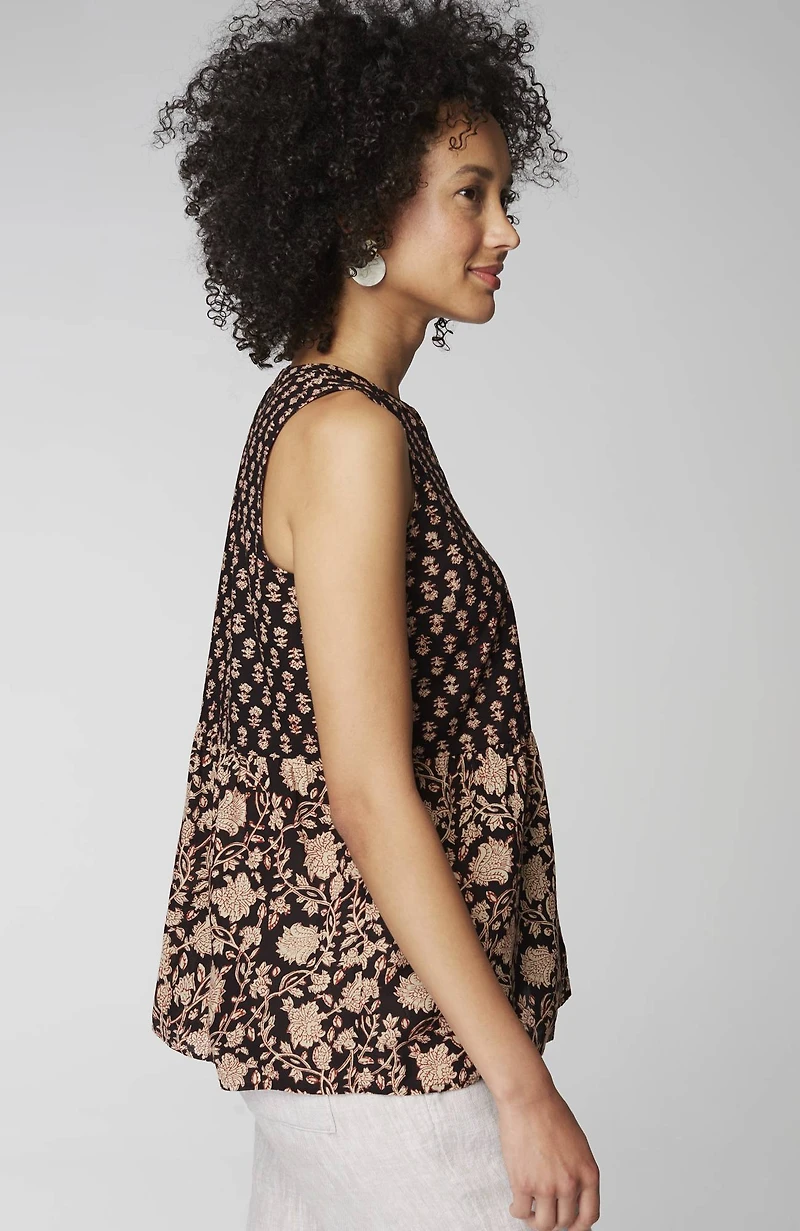 pure jill mixed-block-printed top