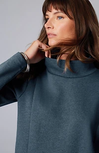 seamed mock-neck top
