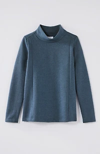 seamed mock-neck top