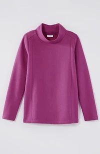 seamed mock-neck top
