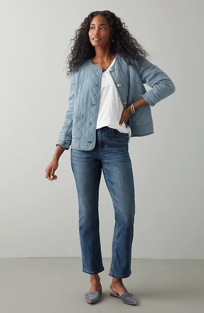 curvy-fit demi-boot ankle jeans