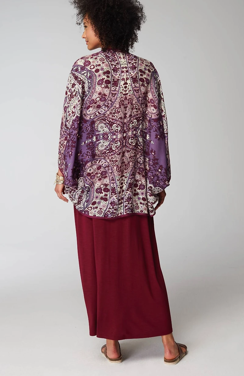 paisley-printed shrug