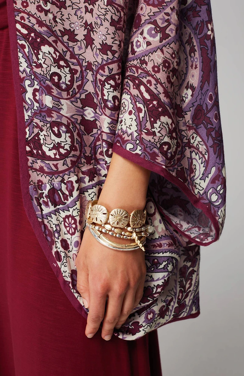 paisley-printed shrug