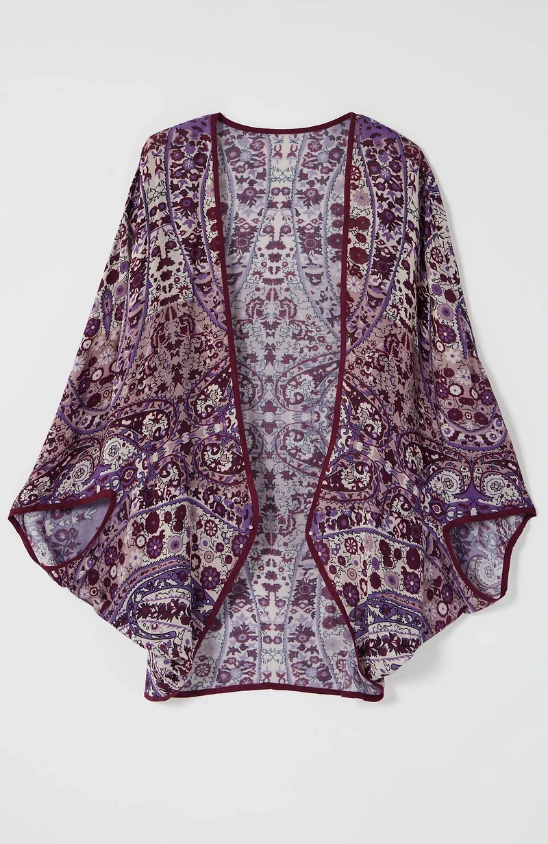 paisley-printed shrug
