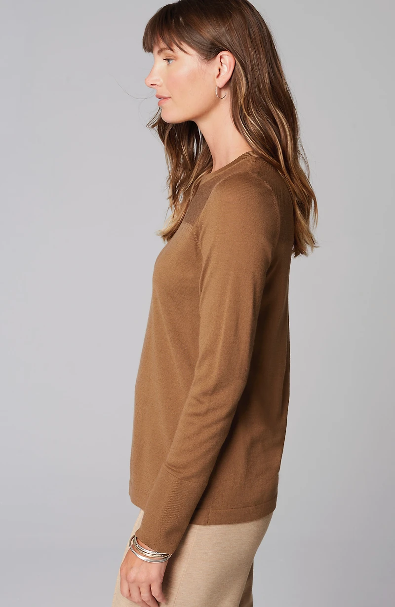 wearever textured-yoke merino sweater