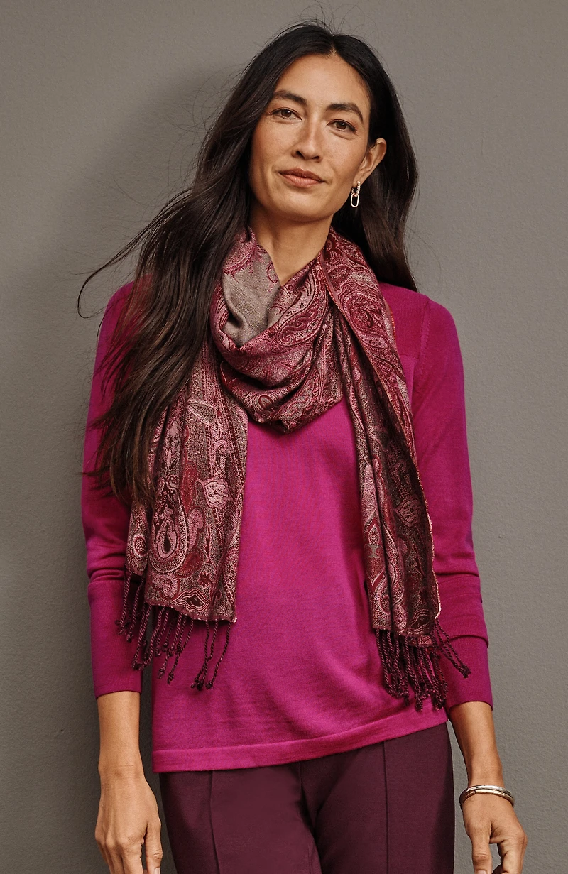 wearever textured-yoke merino sweater