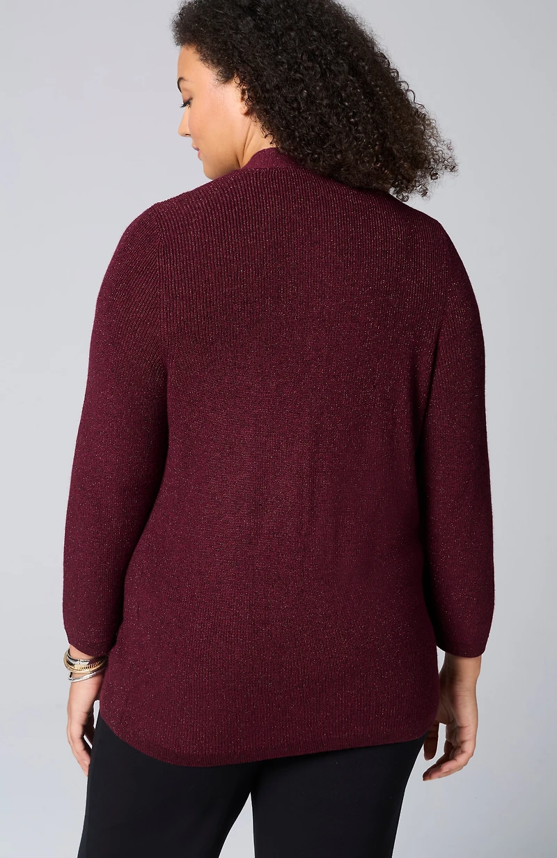 wearever rib-textured sparkle cardi