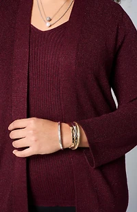 wearever rib-textured sparkle cardi