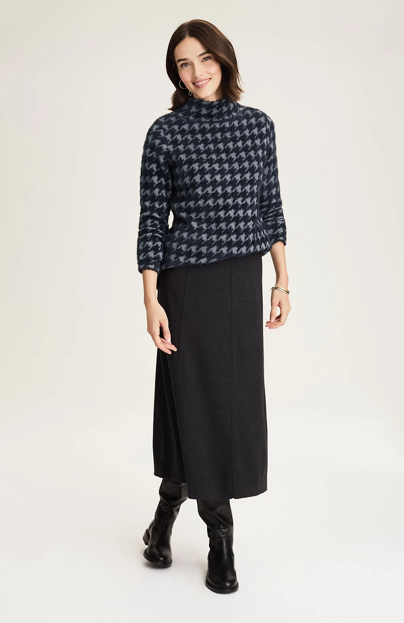 wearever houndstooth jacquard sweater