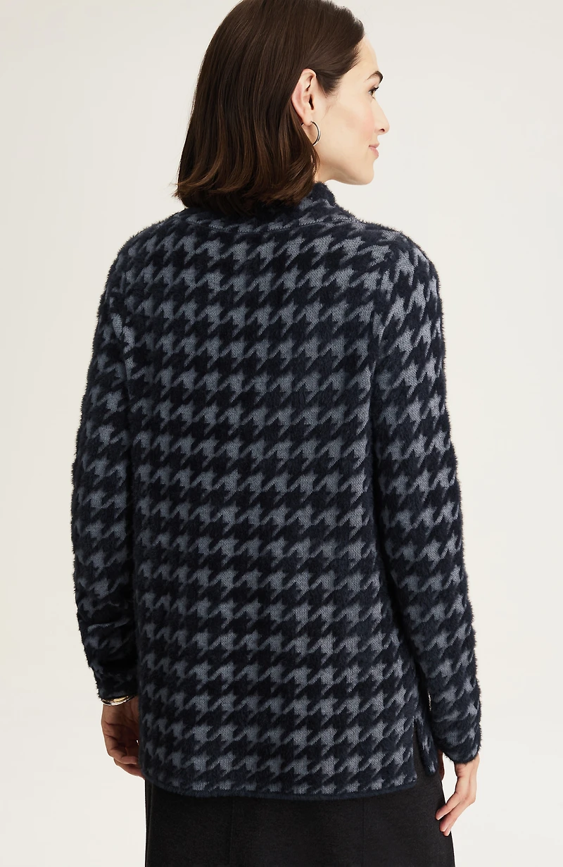 wearever houndstooth jacquard sweater