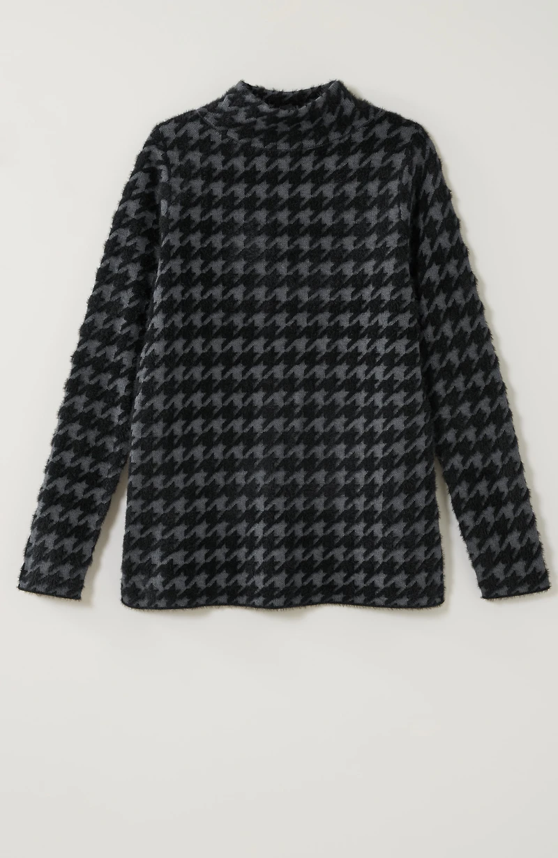 wearever houndstooth jacquard sweater