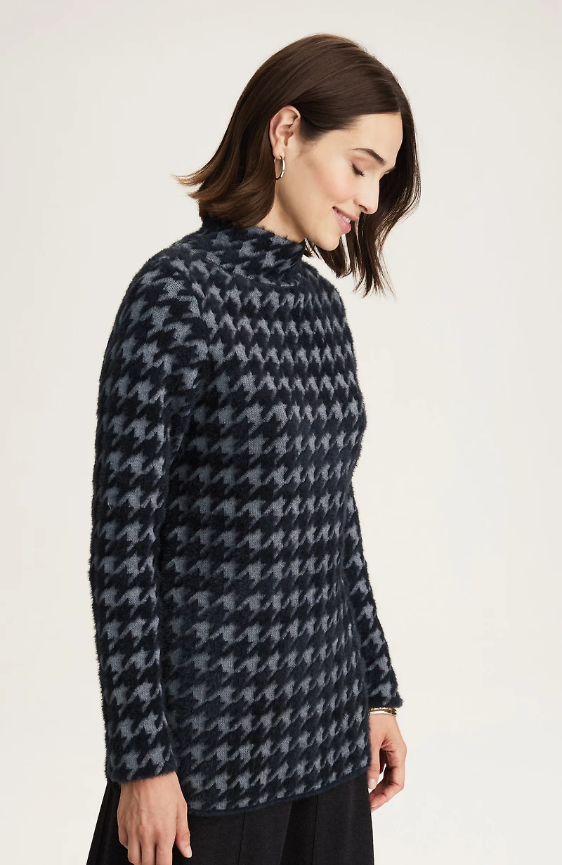 wearever houndstooth jacquard sweater