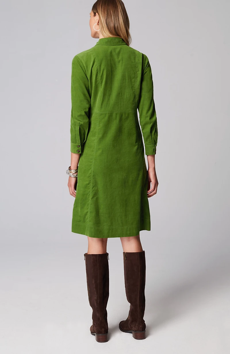 soft cord shirtdress