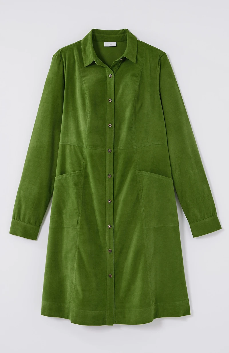 soft cord shirtdress