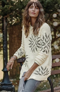 intarsia snowflake sweater