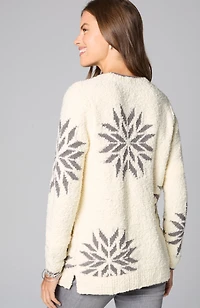 intarsia snowflake sweater