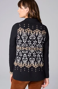 jacquard-patterned collared sweater