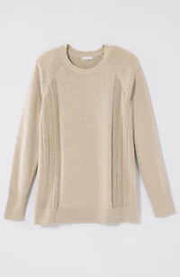 textured-sides crew-neck sweater