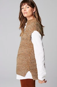 rib-textured marled sweater-vest