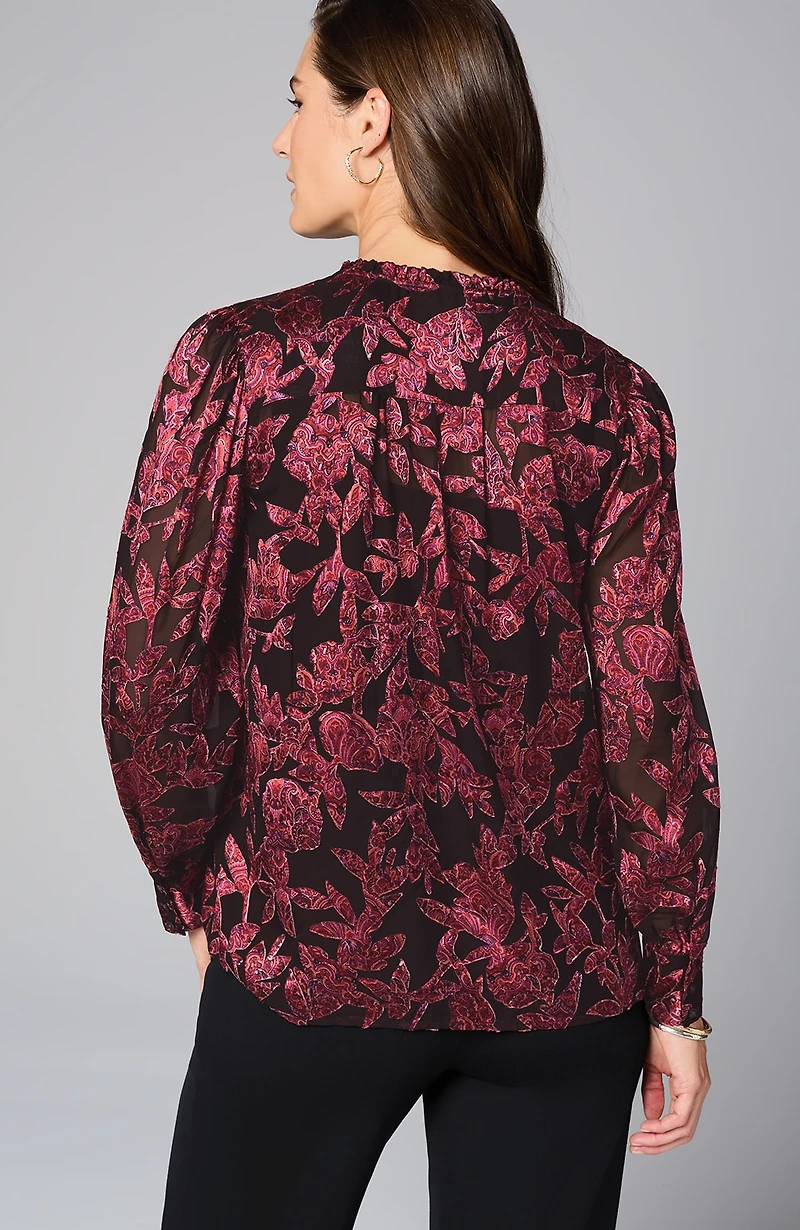 ruffled burnout top