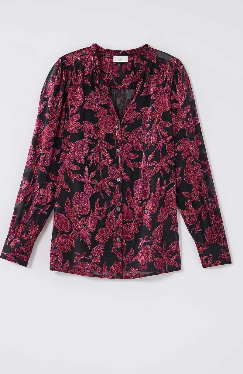ruffled burnout top