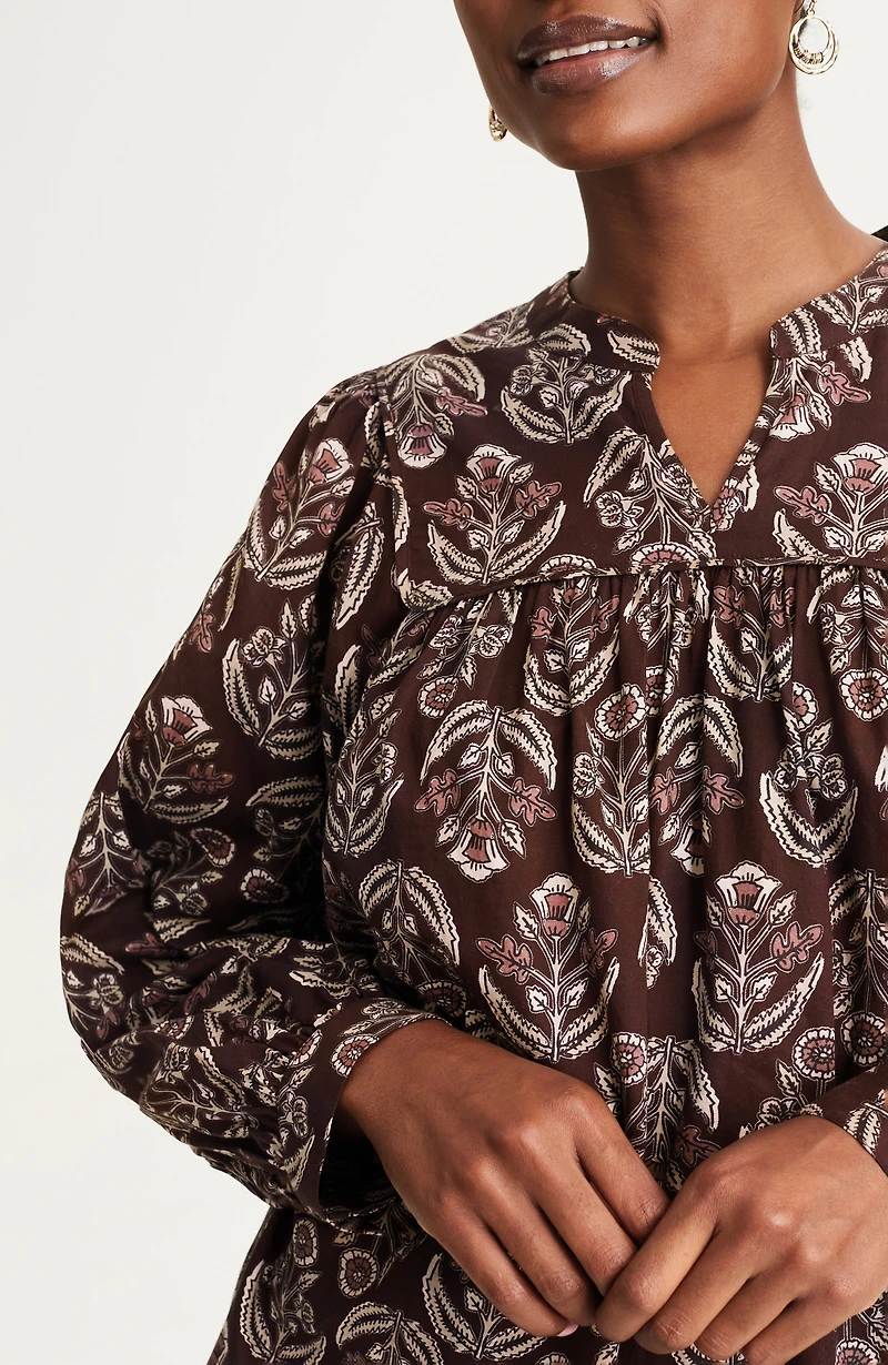 pure jill block-printed paisley top