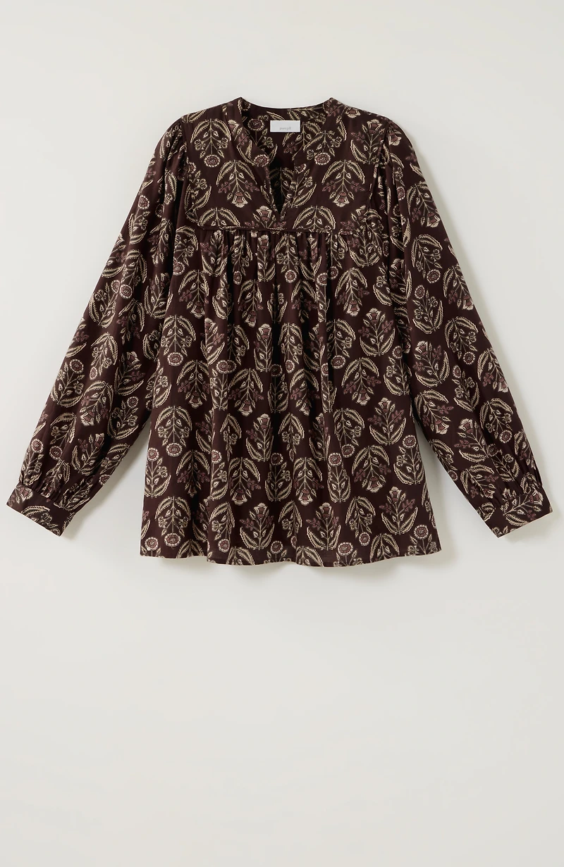 pure jill block-printed paisley top
