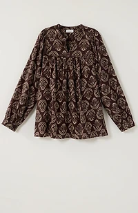 pure jill block-printed paisley top