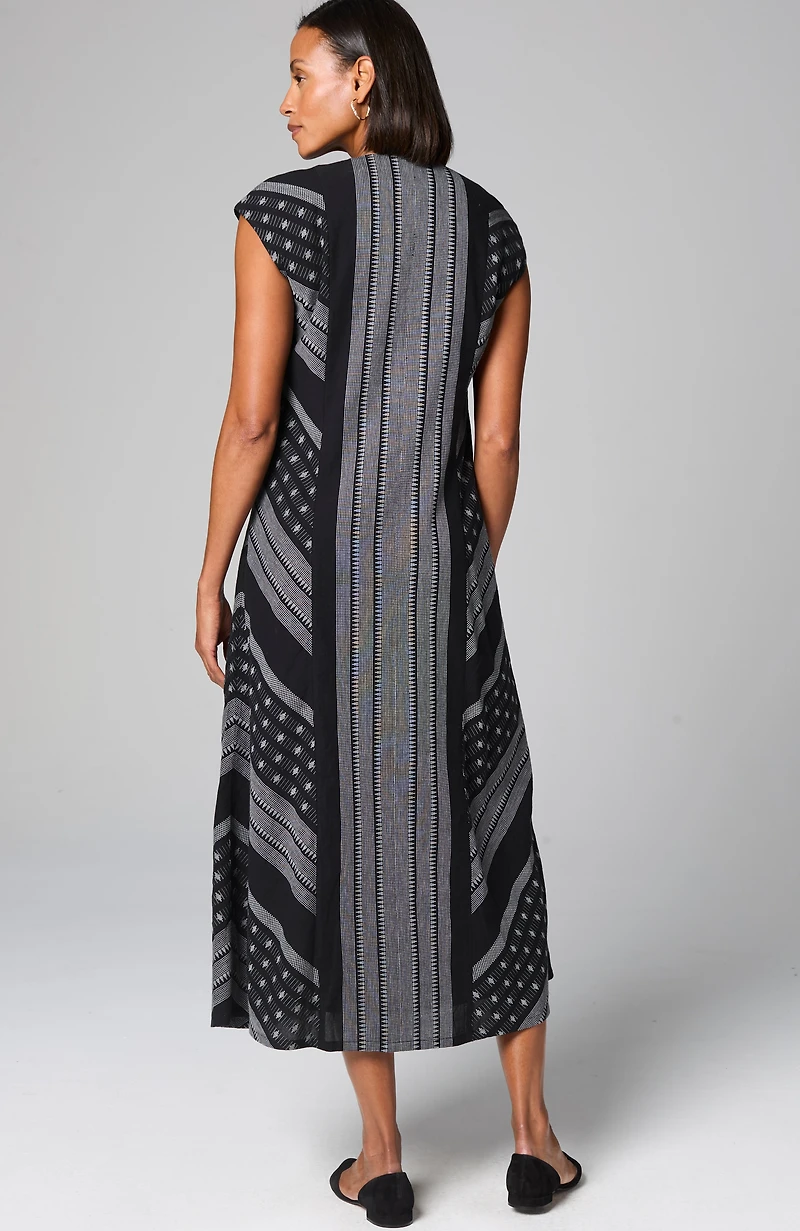 pure jill yarn-dyed dobby maxi dress