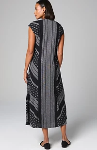 pure jill yarn-dyed dobby maxi dress