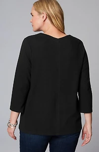 wearever double v-neck ottoman top