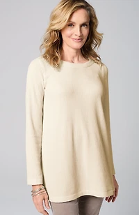 wearever boat-neck chenille tunic