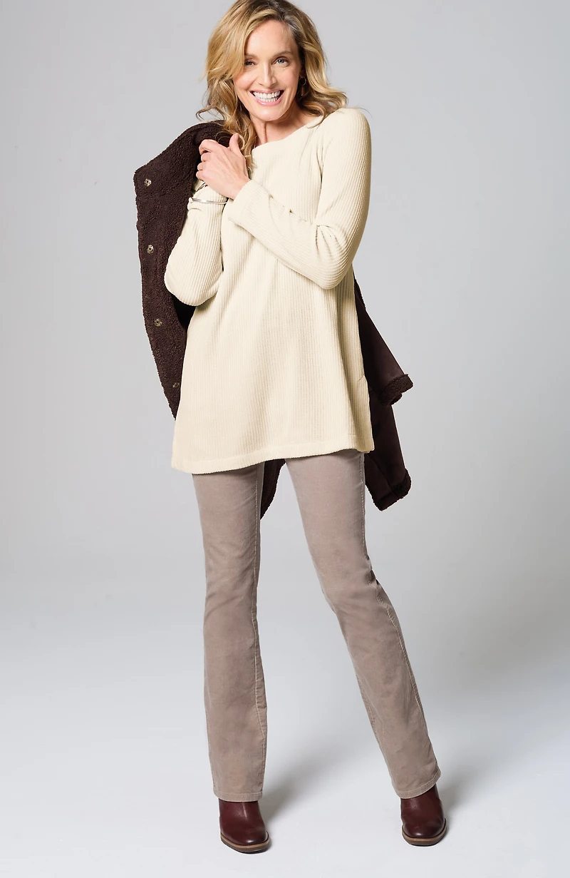 wearever boat-neck chenille tunic