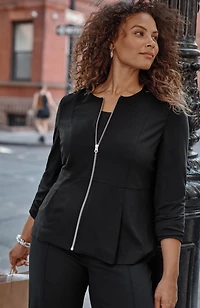 wearever double-face jersey zip jacket