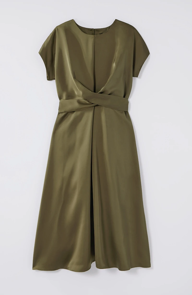 wearever satin wrap-waist dress