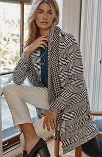 long plaid duster jacket
