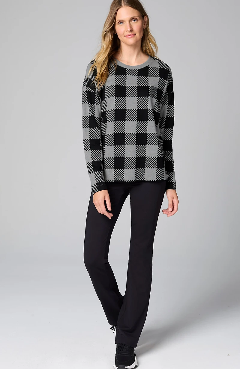 fit french terry plaid sweatshirt