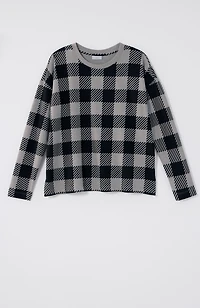 fit french terry plaid sweatshirt