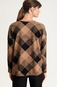fit french terry plaid sweatshirt