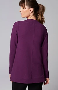 fit tweeded french terry side-slit tunic
