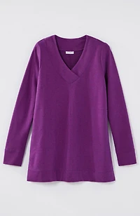 fit tweeded french terry side-slit tunic