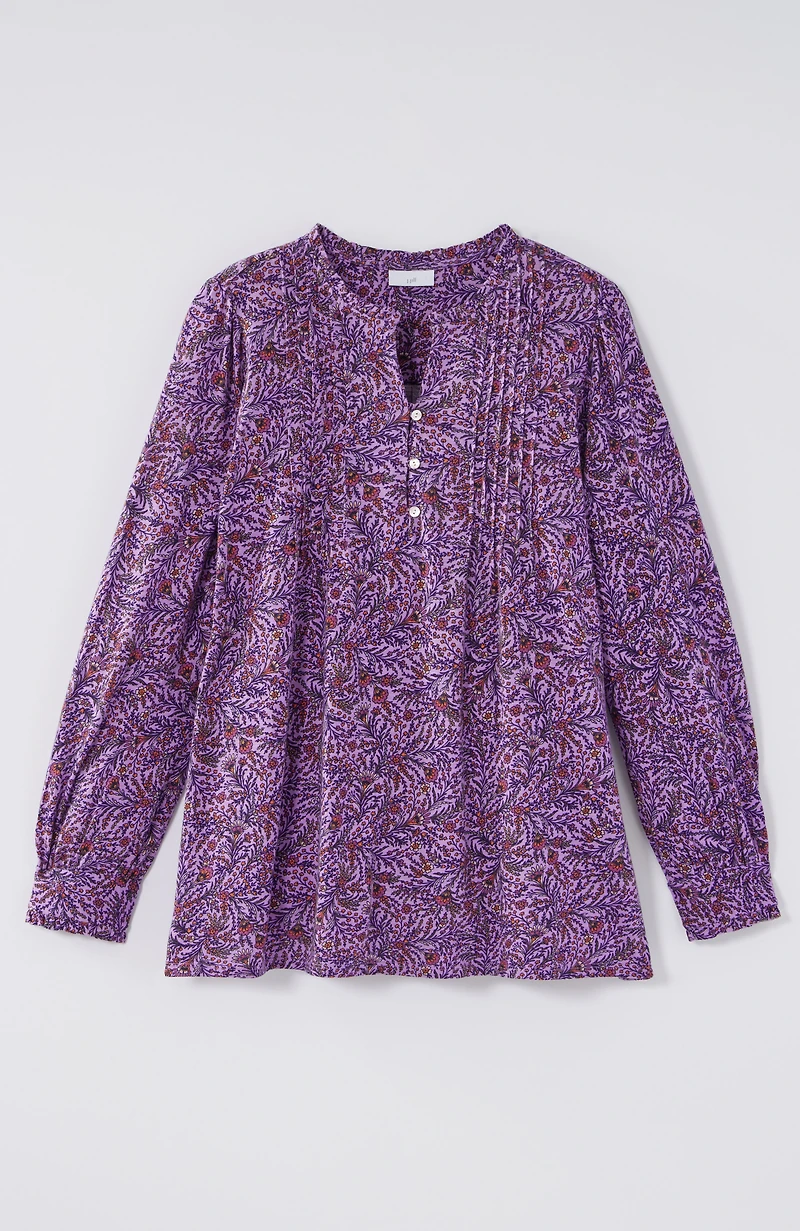 ruffle-trim pintucked tunic