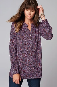 ruffle-trim pintucked tunic