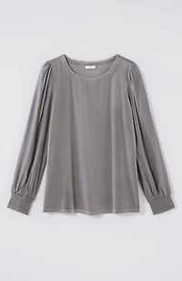 velour mixed-media top