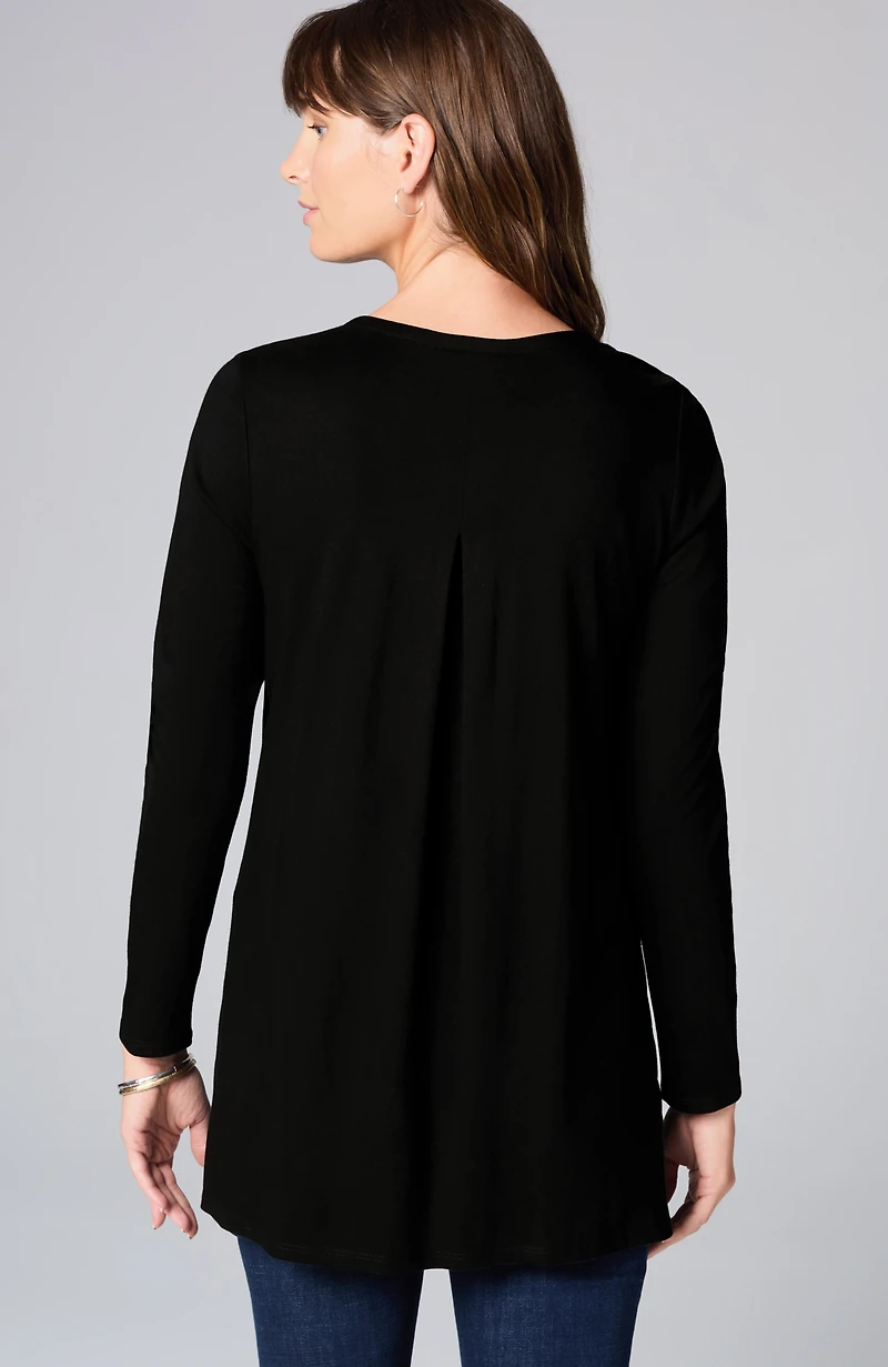 embroidered pleat-back tunic