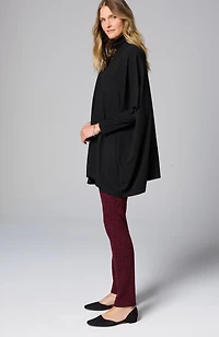 luxe rib-trimmed knit ruana