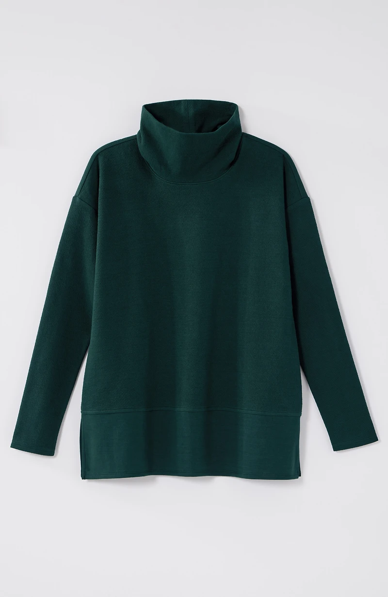 pure jill diagonal knit mock-neck tunic