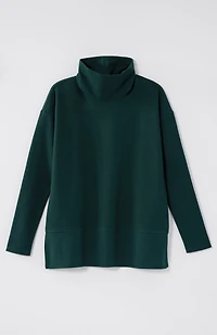 pure jill diagonal knit mock-neck tunic